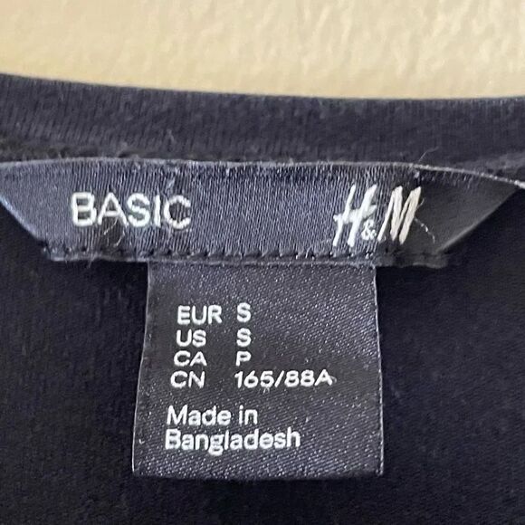 H& M Black Basic Essential Bohemian Festival Casual Simple Solid SZ S # 1369 - Picture 7 of 13
